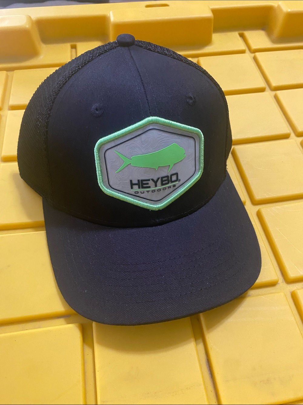Black Trucker Hat with Mint Green Patch. NWOT